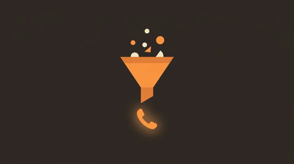 Illustration of a funnel turning website visitors into phone calls